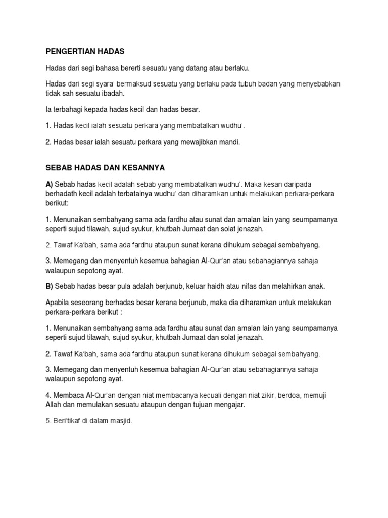 Hadath Kecil Besar Pdf