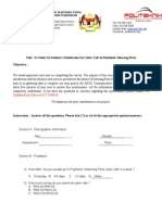 Questionnaire for student satisfaction on cyber-cafe