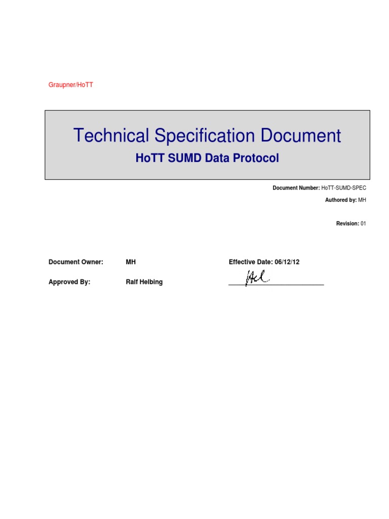 HoTT SUMD Data Protocol Specification | PDF | Byte | Communications ...