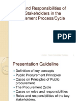 Roles and Responsibilities of Key Stakeholders in The Procurement Process/Cycle