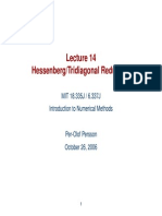 Hessenberg/Tridiagonal Reduction: MIT 18.335J / 6.337J Introduction To Numerical Methods