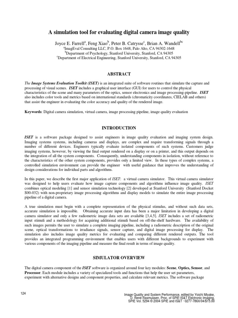 A Simulation Tool For Evaluating Digital Camera Image Quality PDF