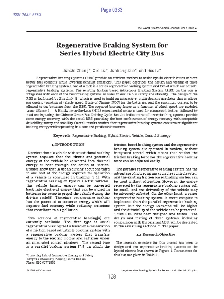Regenerative Braking System | PDF | Brake | Anti Lock Braking System