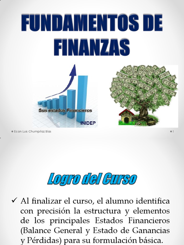Sesión #01 Fundamentos de Finanzas - Inpeales | PDF | Beneficio ...