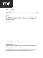 The Utilitarian Imperative - Autonomy Reciprocity and Evolution