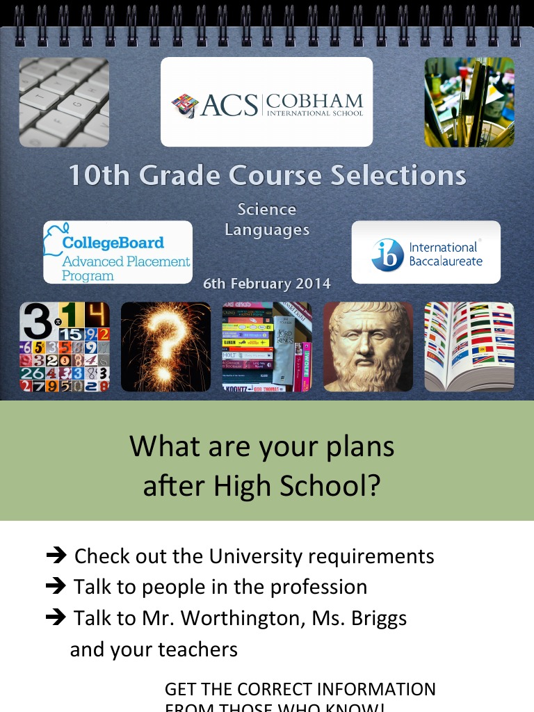 10th Grade Course Selection Guide | PDF | School Types | Educational ...