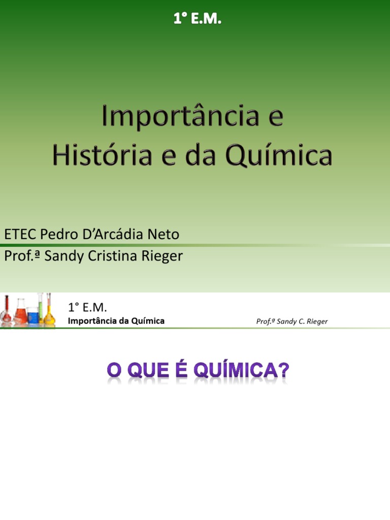 1 Importancia e História Da Química | PDF | Matéria | Química