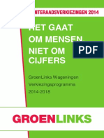 Verkiezingsprogramma GroenLinks Wageningen 2014-2018
