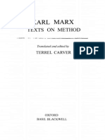 Terrel Carver Karl Marx Texts On Method
