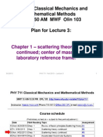 PHY 711 Classical Mechanics and Mathematical Methods 10-10:50 AM MWF Olin 103 Plan For Lecture 3