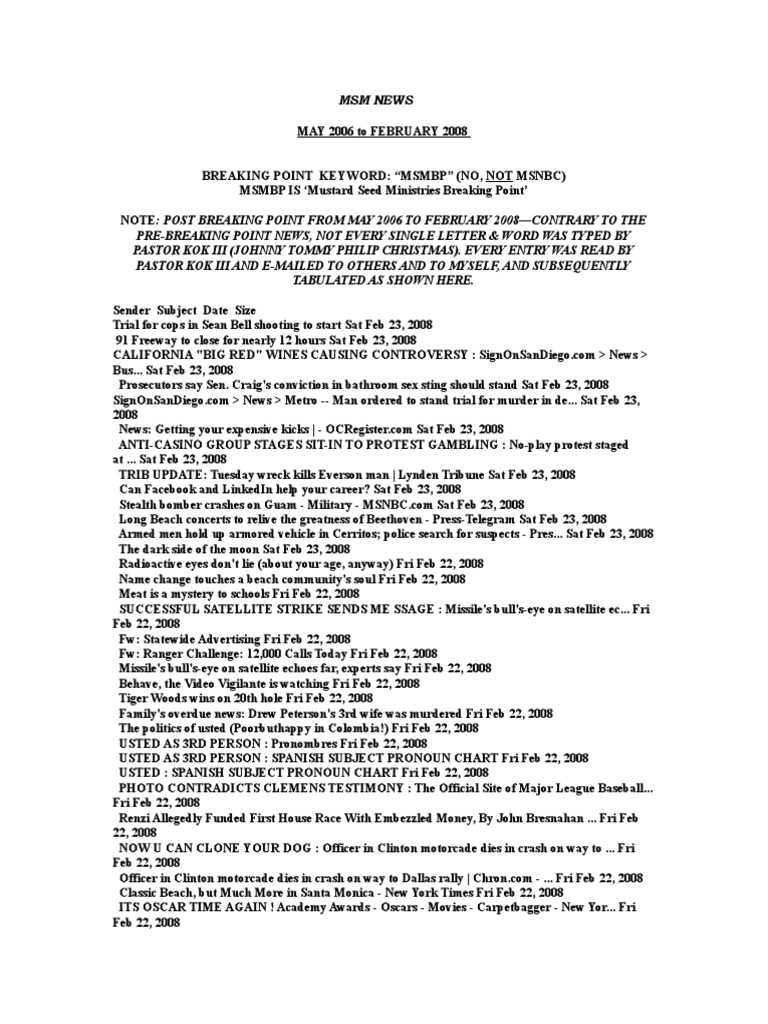 DL, MSM NEWS 2004-2008 WTH Reversal in Middle by vanderKOK (Also For Sale) PDF The New York Times