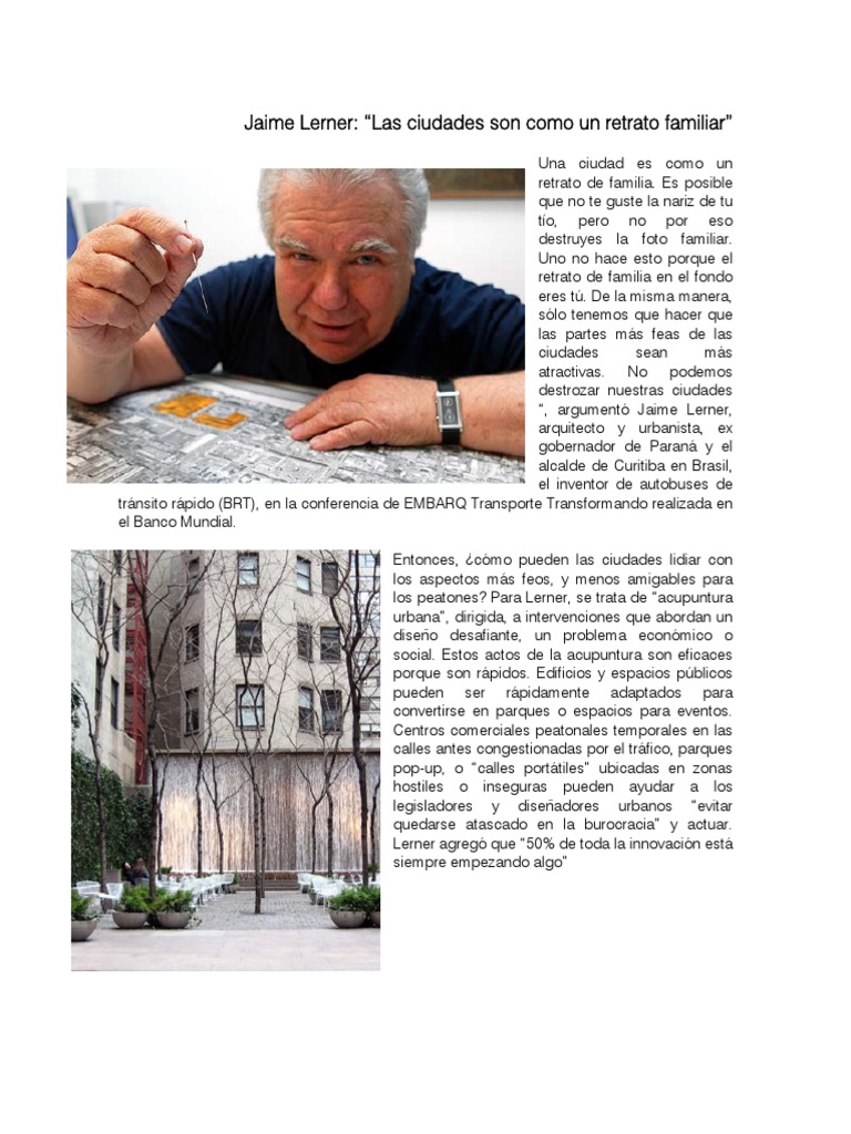 Jaime Lerner PDF Industrias Transporte