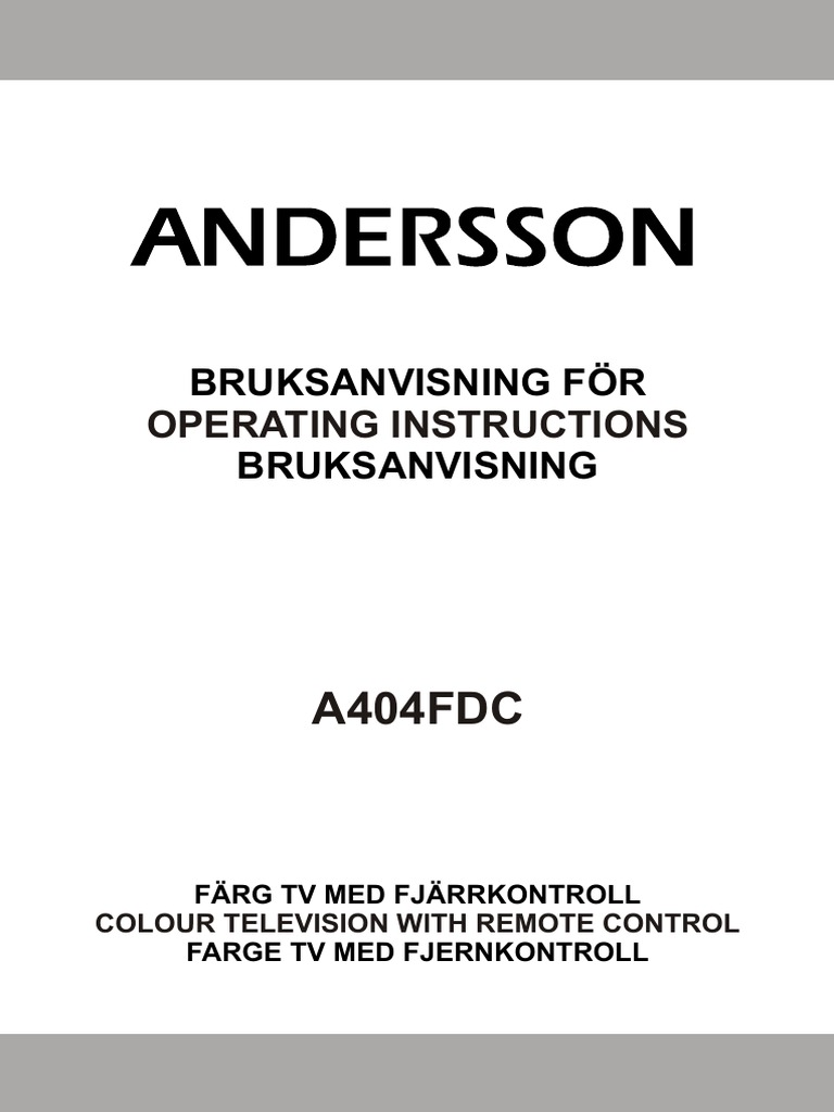 Andersson A404FDC Manual | PDF