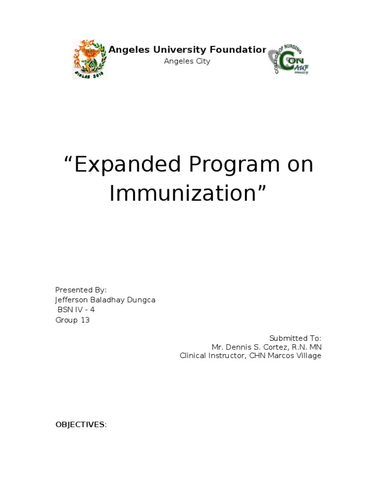 Expanded Immunization Program Overview | PDF | Vaccines | Vaccination