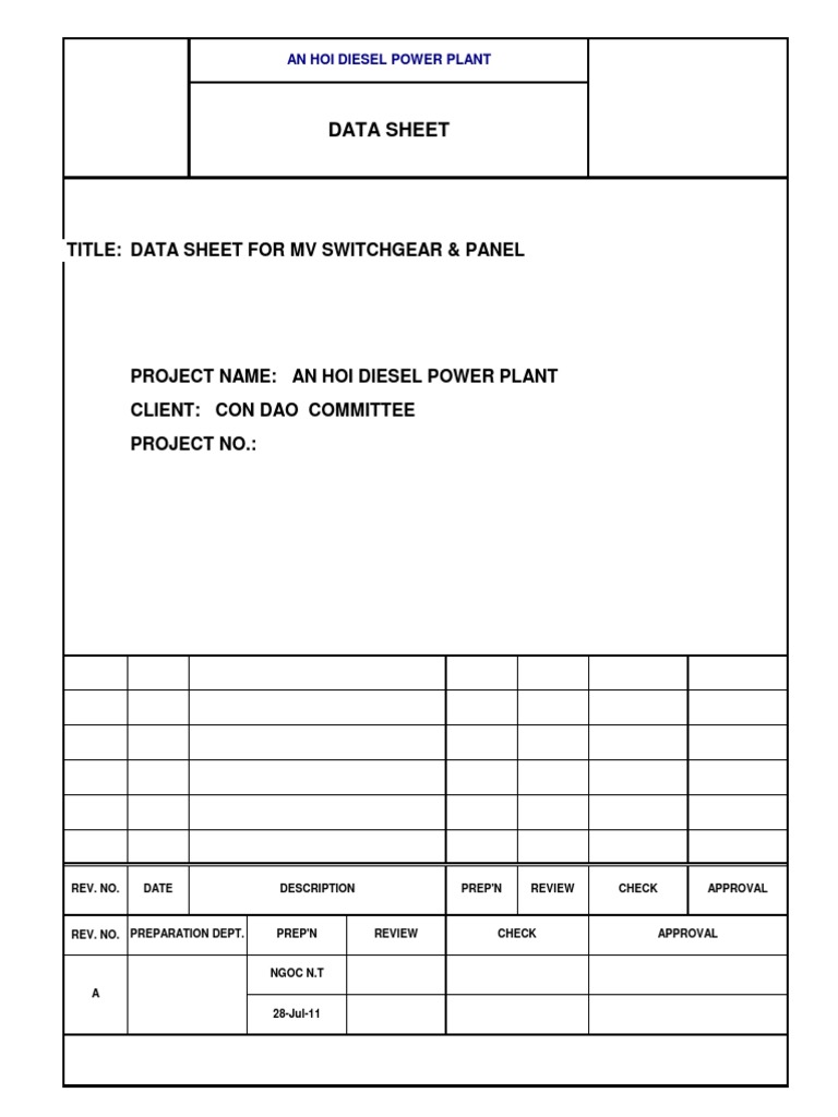 Technical Detail For MV Switchgear | PDF