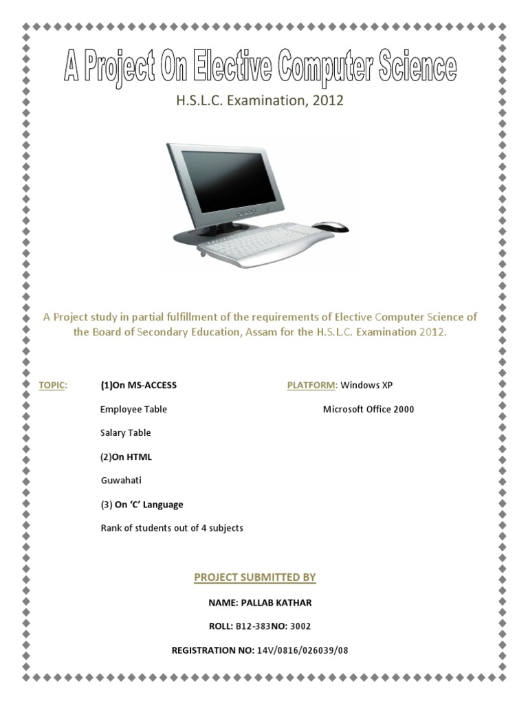 Class X Computer Project Report | Html Element | World Wide Web