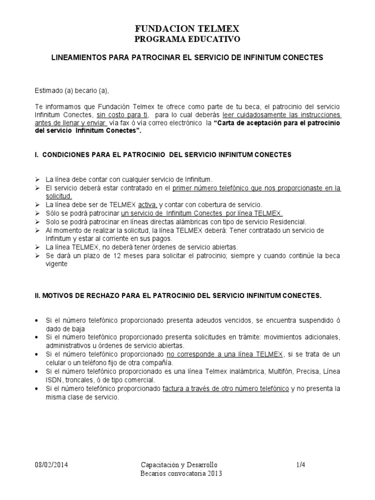 Carta de Bienvenida y Lineamientos Para Contratacion 