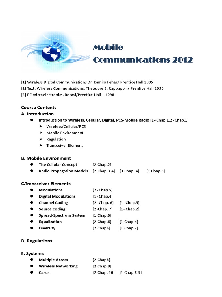 Mobile Communications 2012 | PDF | Wireless Lan | Radio Spectrum
