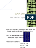 Logic Design: PART 2 Boolean Algebra