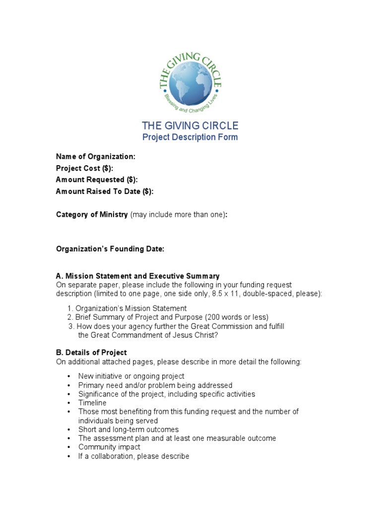 Giving Circle Project Description | PDF | Business | Finance & Money ...