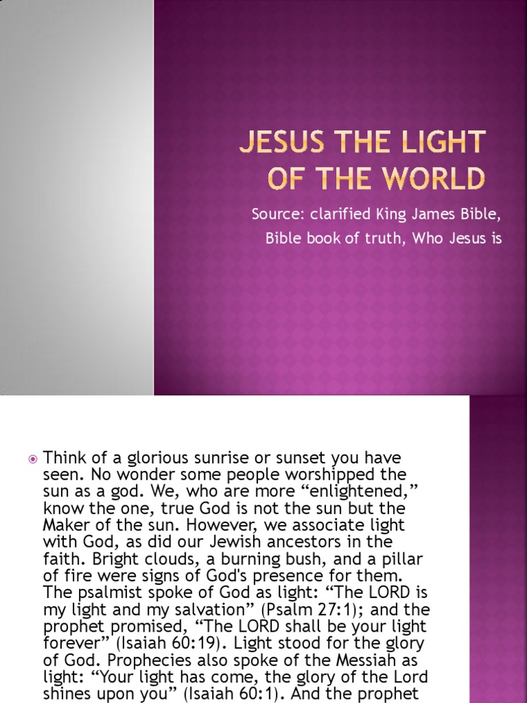 Jesus: The Light of the World | PDF | Jesus | Salvation
