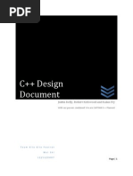 C++ Design Document: Justin Kelly, Robert Kirkwood and Kalan Fry