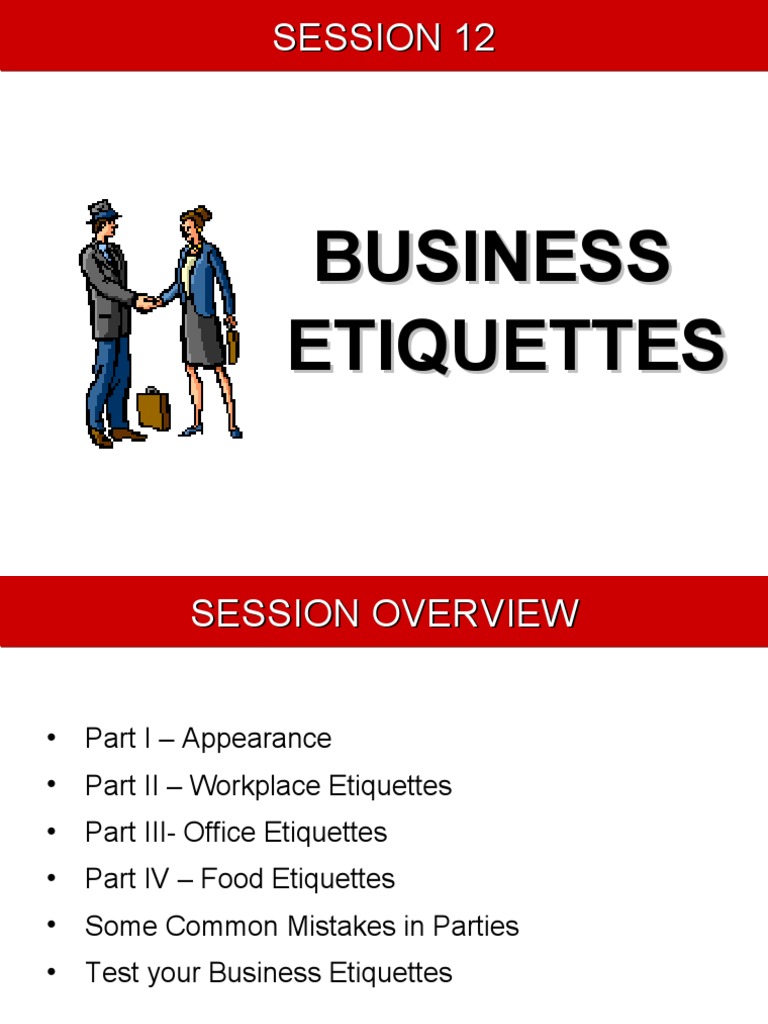 Business Etiquettes Grooming PDF Etiquette Virtue