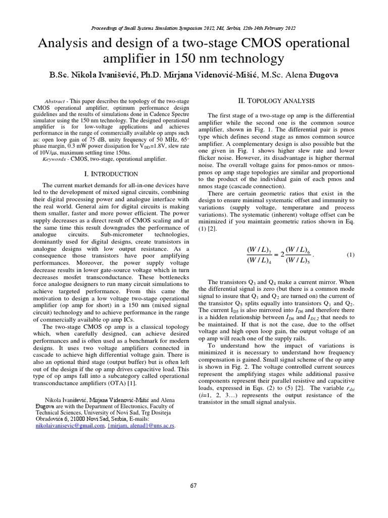 13 - Analysis and Design of A Two-Stage CMOS Operational Amplifier in ...
