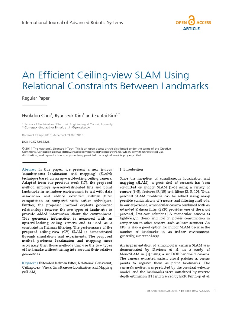 An Efficient Ceiling View SLAM Using Relational Constraints Between ...