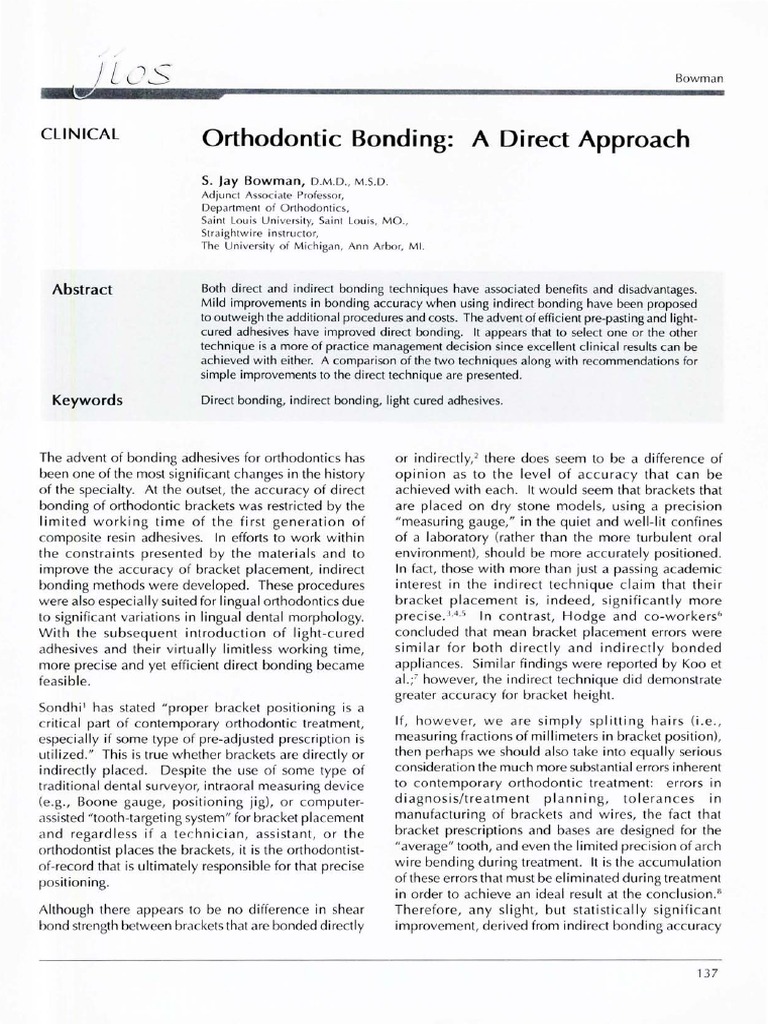 Orthodontic Bonding Techniques Explained | PDF | Orthodontics | Mouth