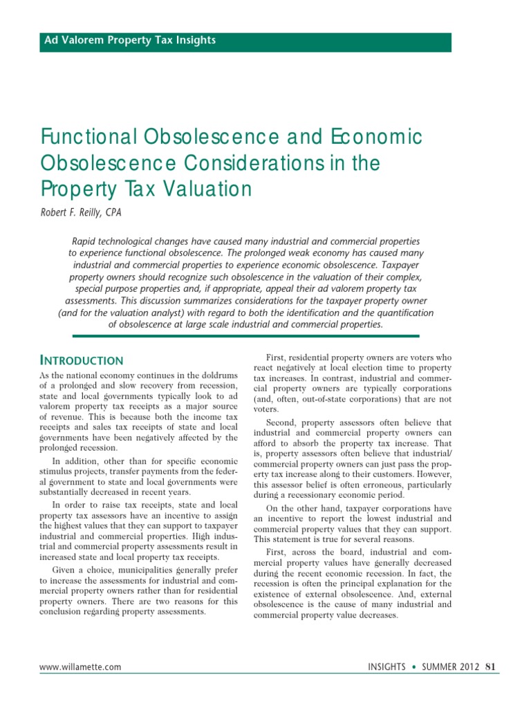 Appraisal Guide For Functional Obsolescence – PRVOE