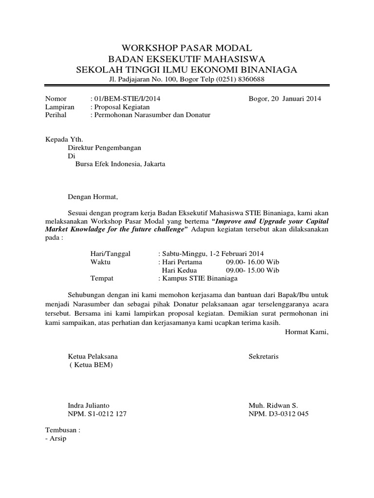 Surat Permohonan Narasumber Pdf