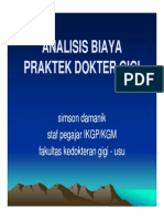 Analisis Unit Cost Praktek Dokter Gigi PDF