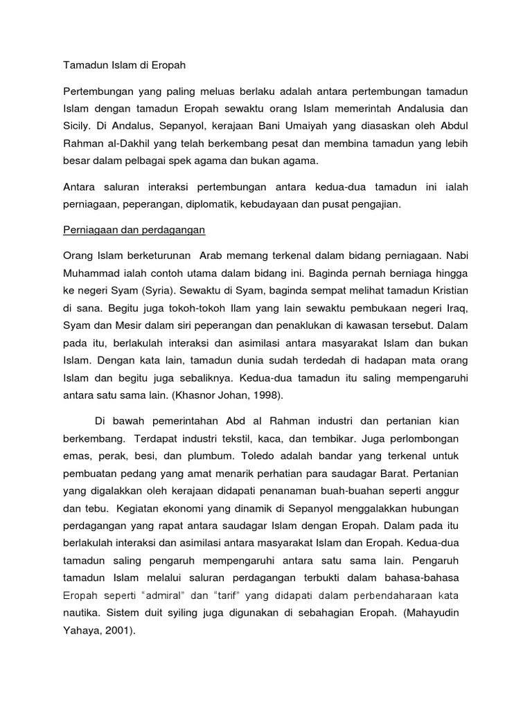 Tamadun Islam Di Eropah Pdf