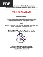 Download Dampak Suplementasi Probiotik -Bacillus Sp- Selama Perkembangan Larva Gilthead Sea Bream -Sparus Aurata L by Romi Novriadi SN205673287 doc pdf