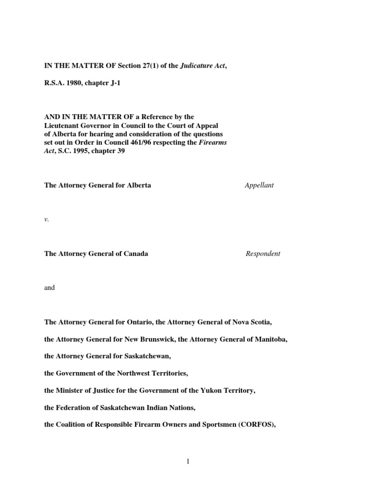 Act, S.C. 1995, Chapter 39 | PDF | Overview Of Gun Laws By Nation ...