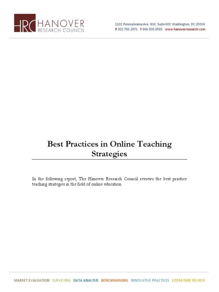 Best Practices in Online Teaching Strategies Membership | PDF ...