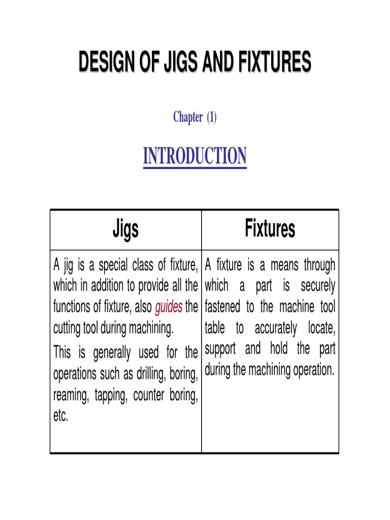 Principles of Jig and Fixture Design | PDF | Machining | Metalworking