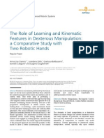 The Role of Learning and Kinematic Features in Dexterous Manipulation a Comparative Study With Two Robotic Hands