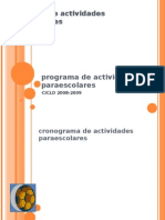 Programa de Activdades Paraescolares 2008- 2009