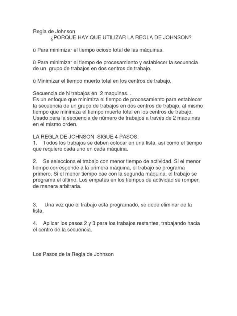 Regla de Johnson | PDF | Áreas de informática | Informática