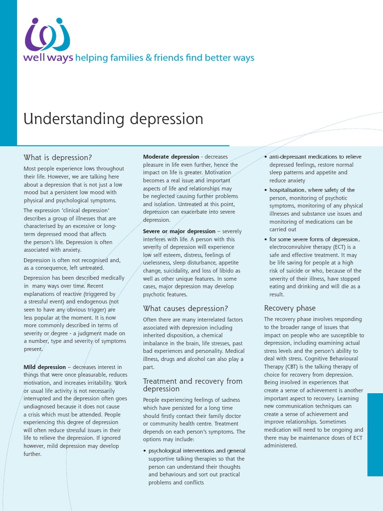 Understanding Depression: Helping Families & Friends Find Better Ways ...