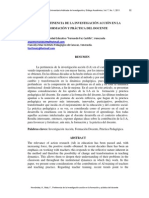 Pertinencia de La Investigación Acción en La Formación y Práctica Del Docente