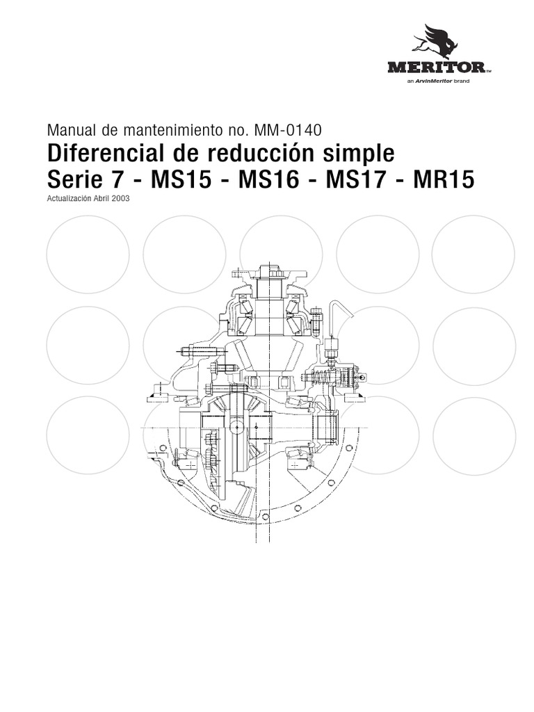 Diferencial de Reduccion Simple Meritor | PDF | Engranaje | Tornillo