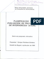Planificación y Evaluacion de Proyectos de Intervencion Social