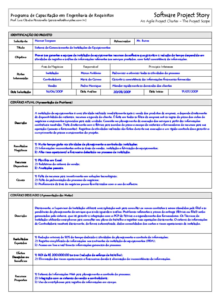 Project Project Story Example (PT-BR) | PDF | Scrum (desenvolvimento de ...