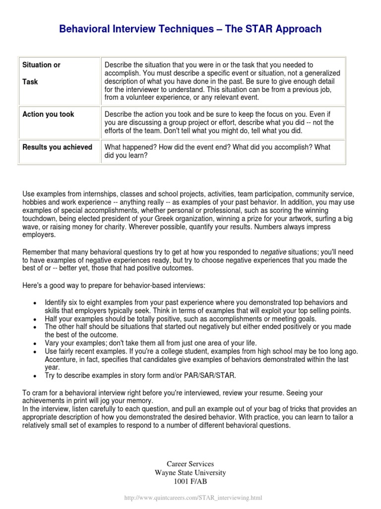STAR Interview Preparation Guide | PDF | Career & Growth
