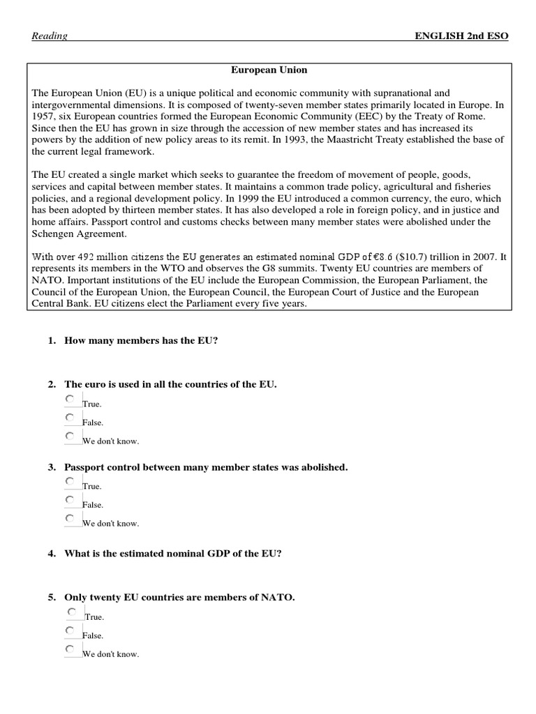 Overview of the European Union (EU) | PDF | Politics | Social Science
