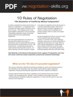 10 Rules of Negotiation