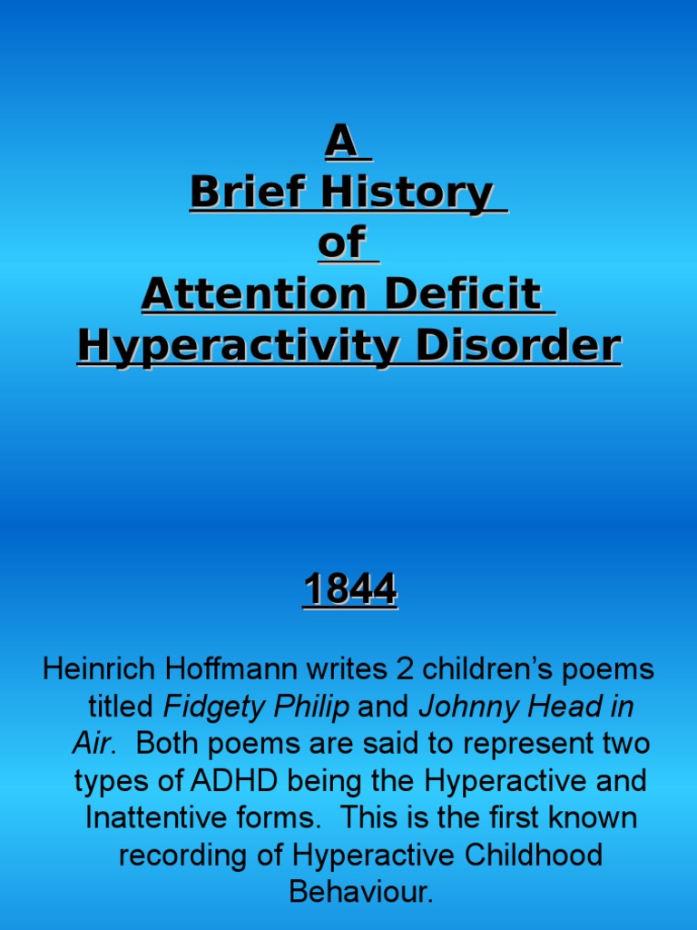A Brief History of Attention Deficit Hyperactivity Disorder | PDF ...